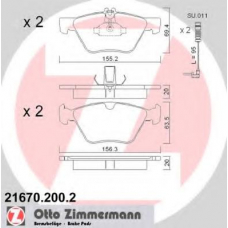 21670.200.2 ZIMMERMANN Комплект тормозных колодок, дисковый тормоз