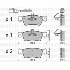 22-0661-1 METELLI Комплект тормозных колодок, дисковый тормоз