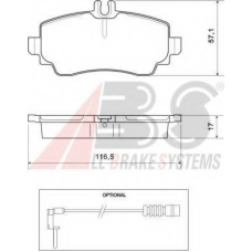 P 50 036 ABS Комплект тормозных колодок, дисковый тормоз