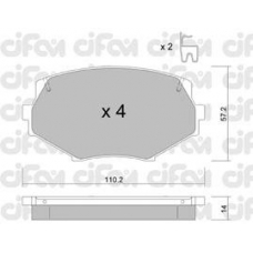 822-472-0 CIFAM Комплект тормозных колодок, дисковый тормоз