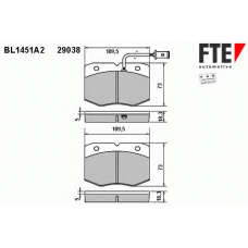 BL1451A2 FTE Комплект тормозных колодок, дисковый тормоз