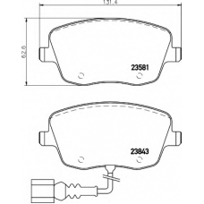 8DB 355 018-811 HELLA Комплект тормозных колодок, дисковый тормоз