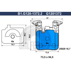 B1.G120-1372.2 GALFER Комплект тормозных колодок, дисковый тормоз