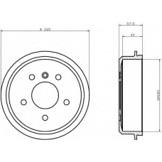 8DT 355 301-451 HELLA Тормозной барабан