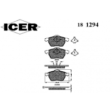 181294 ICER Комплект тормозных колодок, дисковый тормоз