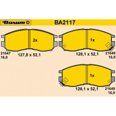 BA2117 BARUM Комплект тормозных колодок, дисковый тормоз