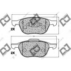 BP1158 DJ PARTS Комплект тормозных колодок, дисковый тормоз