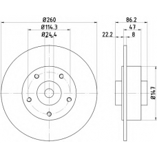 MDC2374 MINTEX Тормозной диск