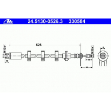 24.5130-0526.3 ATE Тормозной шланг