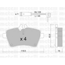 22-0646-0K METELLI Комплект тормозных колодок, дисковый тормоз