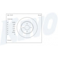 BR-7215 KAVO PARTS Тормозной диск