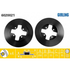 6020021 GIRLING Тормозной диск