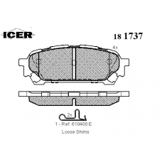 181737 ICER Комплект тормозных колодок, дисковый тормоз