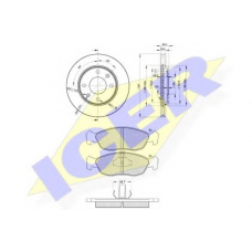 31121-4694 ICER Комплект тормозов, дисковый тормозной механизм