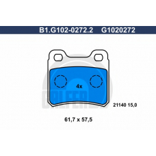 B1.G102-0272.2 GALFER Комплект тормозных колодок, дисковый тормоз
