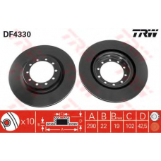 DF4330 TRW Тормозной диск