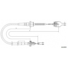 18.0035 CABOR Трос, управление сцеплением