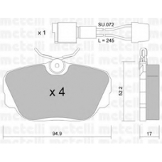 22-0042-0K METELLI Комплект тормозных колодок, дисковый тормоз
