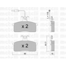 22-0026-2 METELLI Комплект тормозных колодок, дисковый тормоз