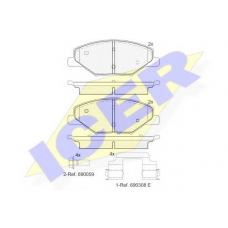 182110 ICER Комплект тормозных колодок, дисковый тормоз