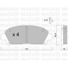 22-0166-0 METELLI Комплект тормозных колодок, дисковый тормоз