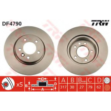 DF4790 TRW Тормозной диск