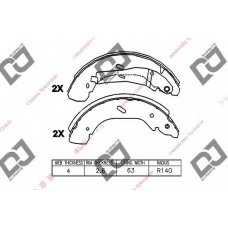 BS1295 DJ PARTS Комплект тормозных колодок