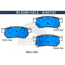 B1.G102-1121.2 GALFER Комплект тормозных колодок, дисковый тормоз