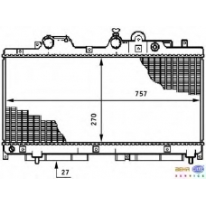 8MK 376 708-731 HELLA Радиатор, охлаждение двигателя