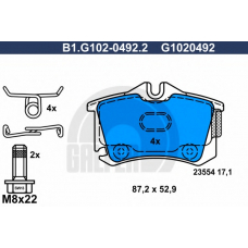 B1.G102-0492.2 GALFER Комплект тормозных колодок, дисковый тормоз