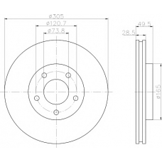 8DD 355 121-912 HELLA PAGID Тормозной диск