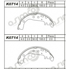 K0714 ASIMCO Комплект тормозных колодок