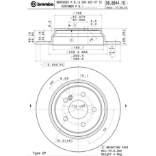 08.B844.11 BREMBO Тормозной диск