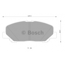 0 986 AB1 132 BOSCH Комплект тормозных колодок, дисковый тормоз