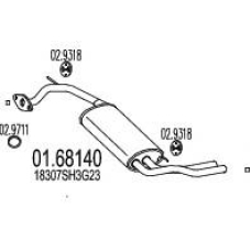 01.68140 MTS Глушитель выхлопных газов конечный