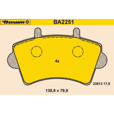 BA2251 BARUM Комплект тормозных колодок, дисковый тормоз