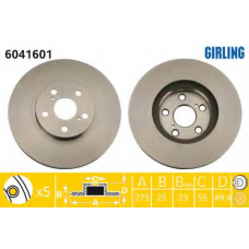 6041601 GIRLING Тормозной диск