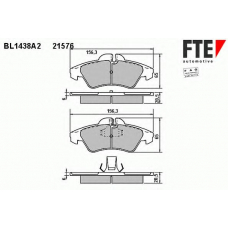 BL1438A2 FTE Комплект тормозных колодок, дисковый тормоз