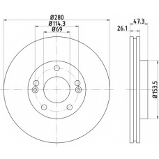 8DD 355 120-141 HELLA PAGID Тормозной диск