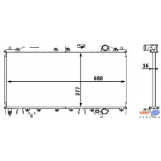 8MK 376 708-401 HELLA Радиатор, охлаждение двигателя