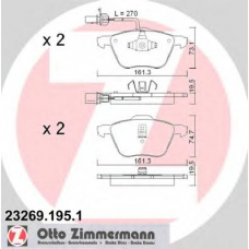 23269.195.1 ZIMMERMANN Комплект тормозных колодок, дисковый тормоз