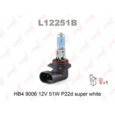 L12251B LYNX L12251b 9006 12v51w hb4 p22d super white лампа автомоб. lynx