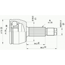 CVJ5277.10 OPEN PARTS Шарнирный комплект, приводной вал