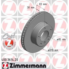 400.3614.20 ZIMMERMANN Тормозной диск