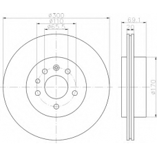 8DD 355 114-381 HELLA Тормозной диск