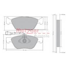 1170647 METZGER Комплект тормозных колодок, дисковый тормоз