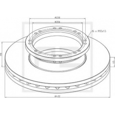 036.132-00A PE Automotive Тормозной диск