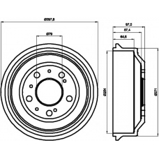 8DT 355 302-191 HELLA PAGID Тормозной барабан