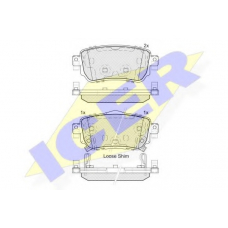 182188 ICER Комплект тормозных колодок, дисковый тормоз