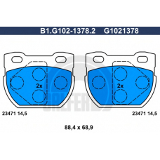 B1.G102-1378.2 GALFER Комплект тормозных колодок, дисковый тормоз